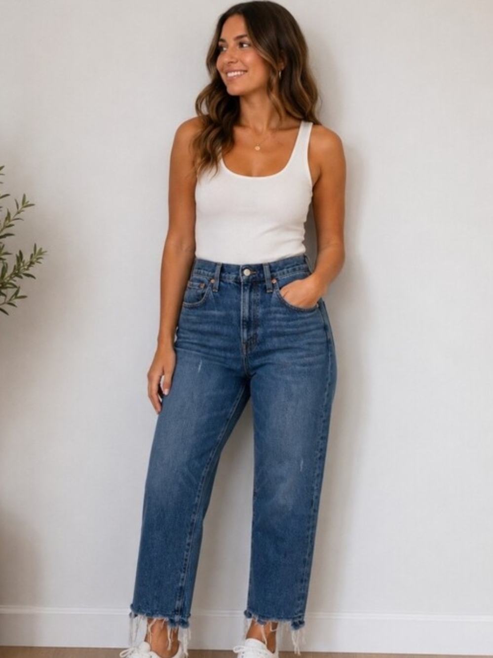 High-Rise Straight Leg Boyjean Size 34 Madewell
